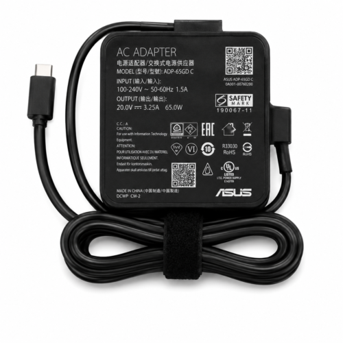 ASUS 65W USB-C Laptop Power Adapter 20V 3.25A Type-C with Power Cable