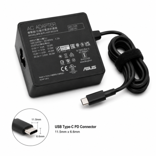 ASUS 100W USB-C Laptop Power Adapter 20V 4.5A Type-C with Power Cable