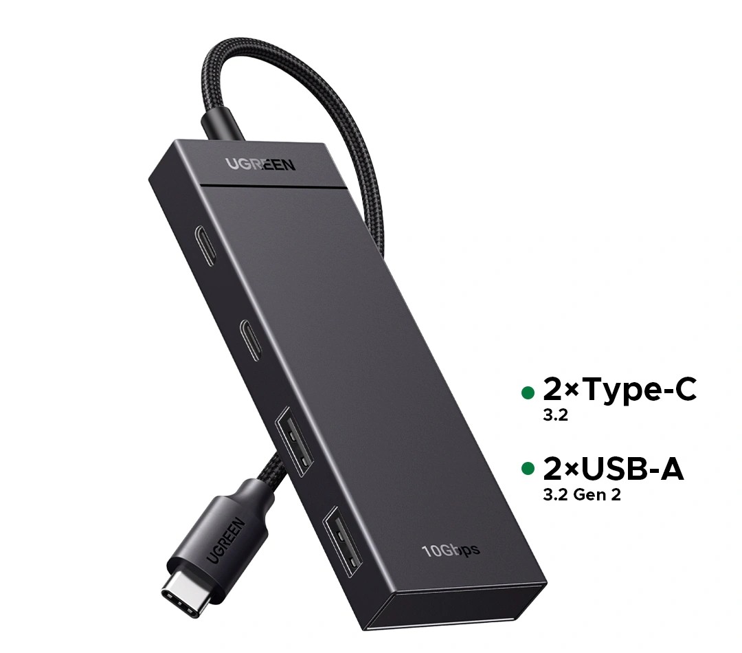 UGREEN 10Gbps USB-C Hub CM806 4-port Gen 2 design