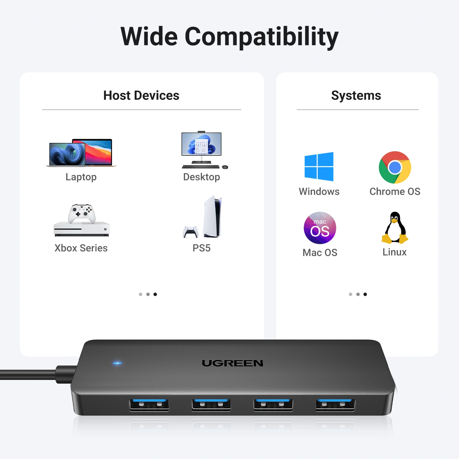UGREEN USB 3.0 Hub CM219 | 4-Port 5Gbps Data Transfer - Image 3
