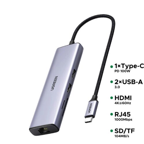 UGREEN CM512 Hub 7-in-1 USB-C aluminum design