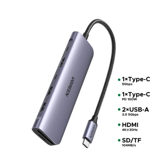 UGREEN CM195 Hub 7-in-1 USB-C aluminum design