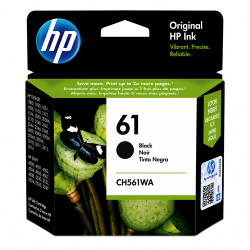 HP 61 Black Ink Cartridge (CH561WA) DeskJet & ENVY Printers