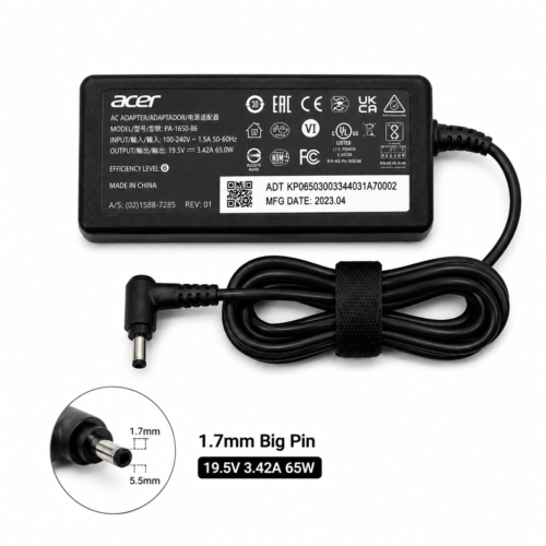 Acer 65W Laptop Power Adapter 19.5V 3.42A 1.7mm Big Pin with Power Cable