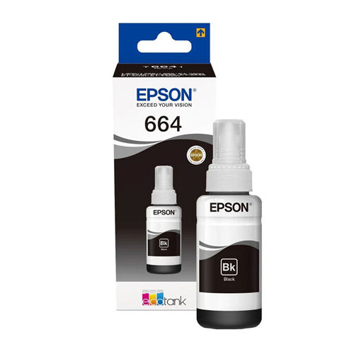 Epson 664 Black Ink Bottle 70ml (T6641) | EcoTank Refill