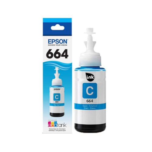Epson 664 Cyan Ink Bottle 70ml T6642 for EcoTank Printers