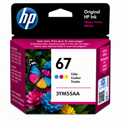 HP 67 Color Ink Cartridge (3YM55AA)  DeskJet & ENVY Printers