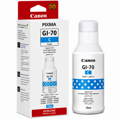 Canon GI-70 Cyan Ink Bottle (70ml) – Genuine Original for Canon PIXMA G Series Printers