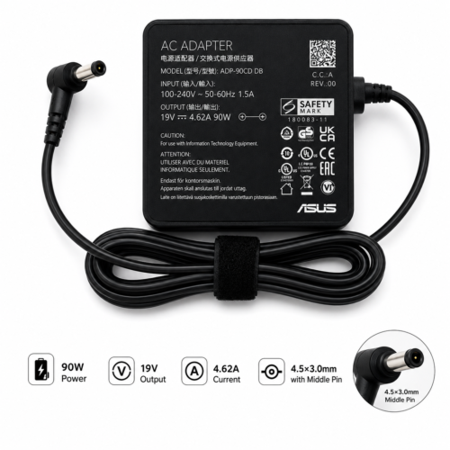 ASUS 90W Laptop Power Adapter 19V 4.62A 4.5×3.0mm Middle Pin