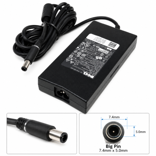 Dell 130W Laptop Charger 19.5V 6.74A 7.4×5.0mm with Power Cable