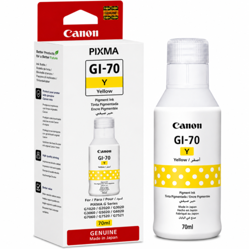 Canon GI-70 Yellow Original Ink Bottle 70ml for Canon PIXMA G Series MegaTank Printers
