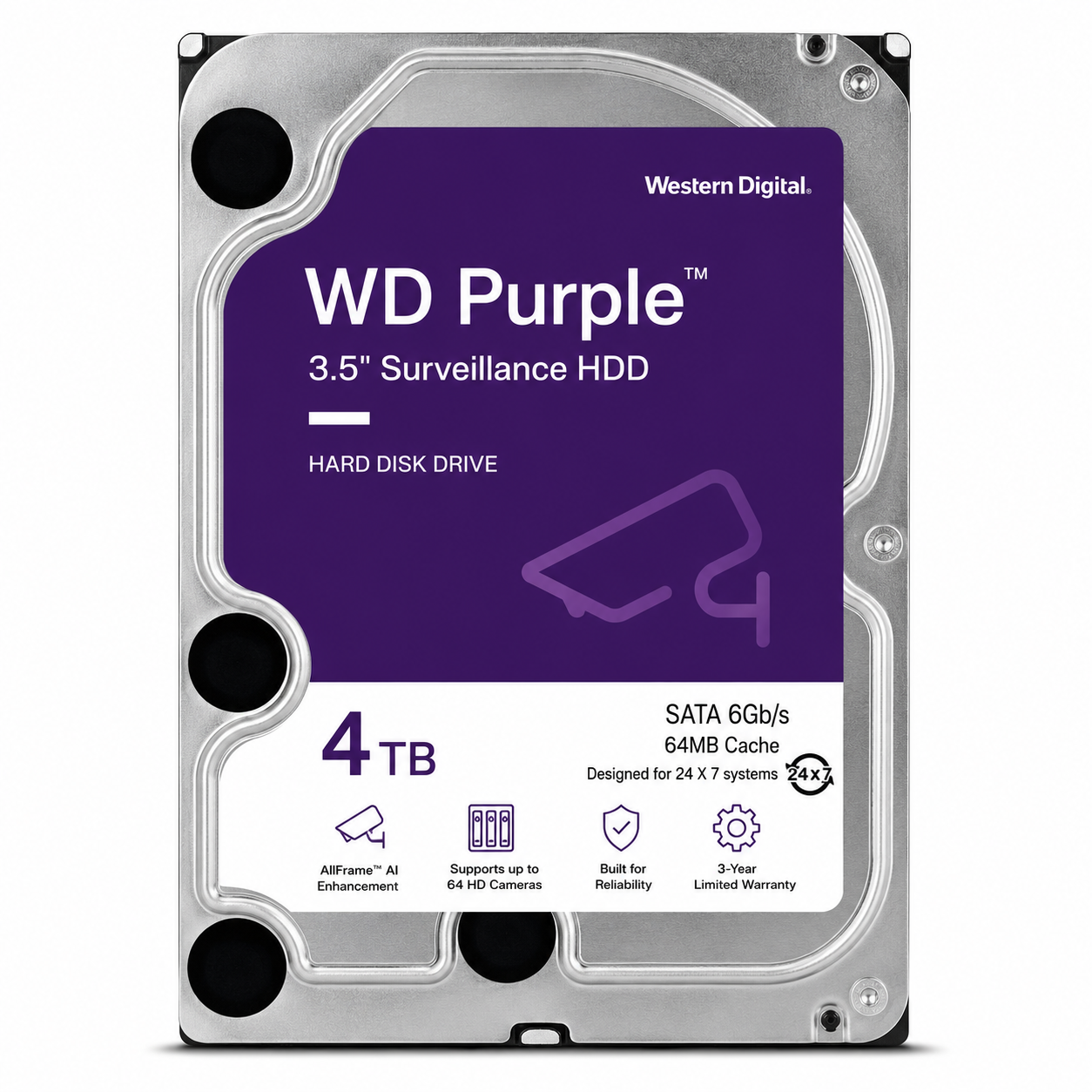 WD Purple 4TB Surveillance SATA 3.5" Internal Hard Drive