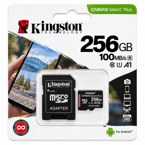 Kingston 256GB Canvas Select Plus microSD Memory Card