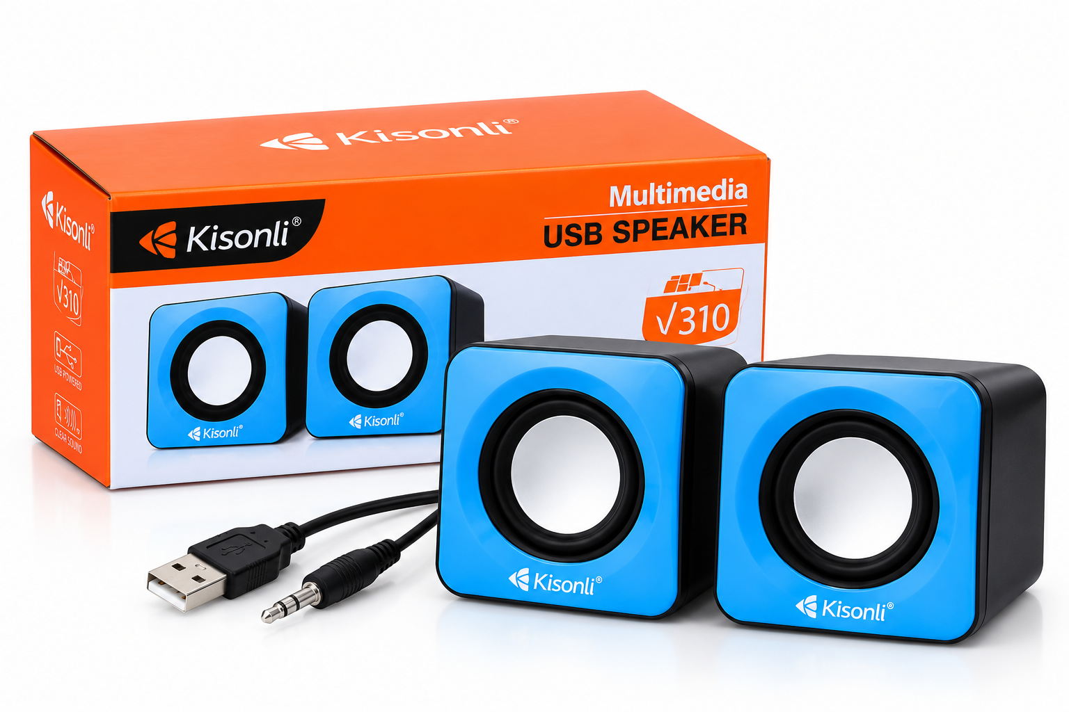 Kisonli V310 2.0 Multimedia USB Computer Speaker