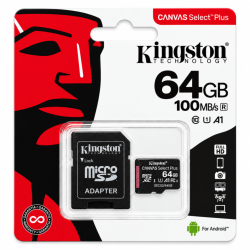 Kingston 64GB Canvas Select Plus microSD Memory Card